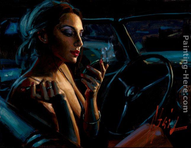 Darya In Car With Lipstick painting - Fabian Perez Darya In Car With Lipstick art painting